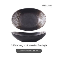 Japanese-style Ceramic Salad Dish Deep Plates Oval
