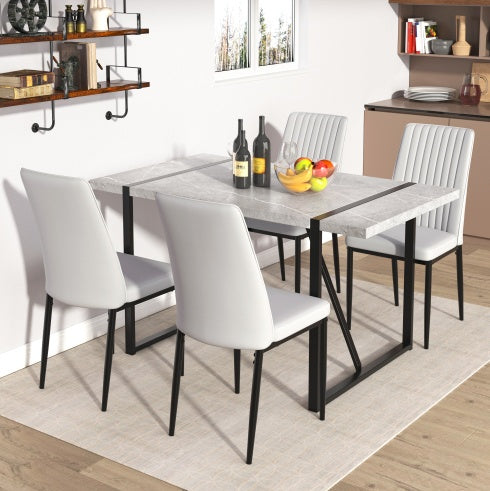 Modern Dining Table Rectangular Dinner Table, Easy Assembly,