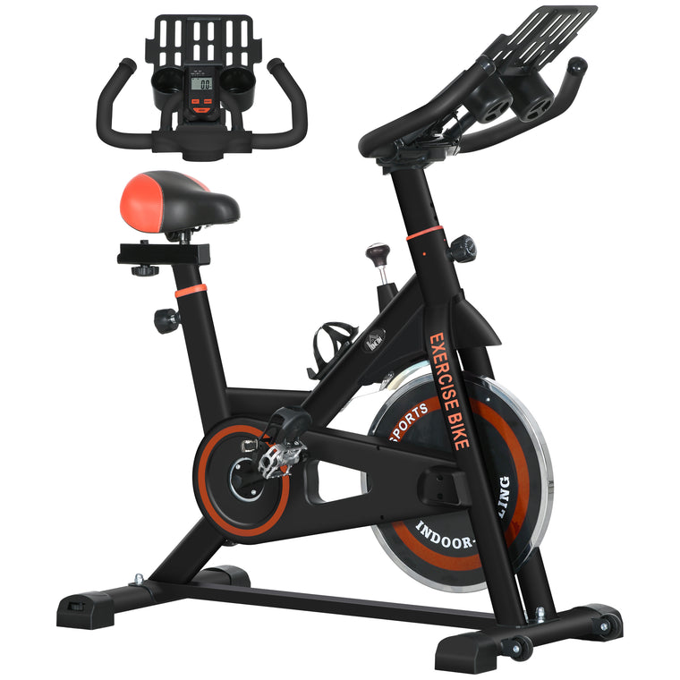 Exercise Bike, 8kg Flywheel Stationary Bike Indoor Cycling Machine With Adjustable Resistance Seat Handlebar, Black