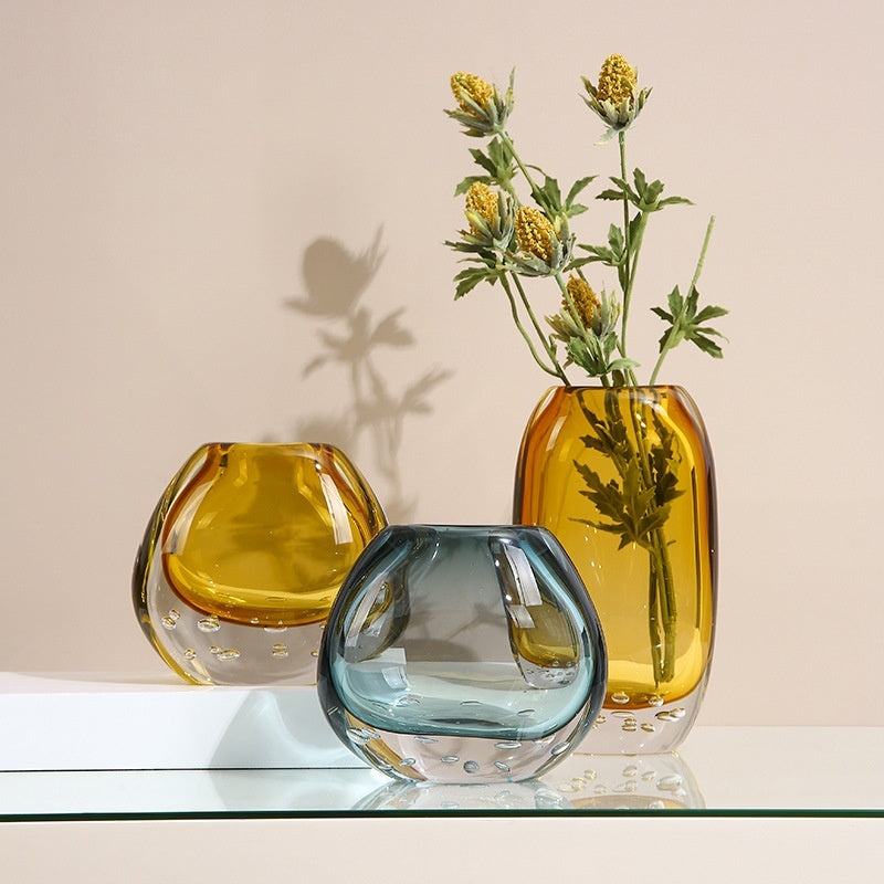 Light Luxury Color Glazed Glass Vase