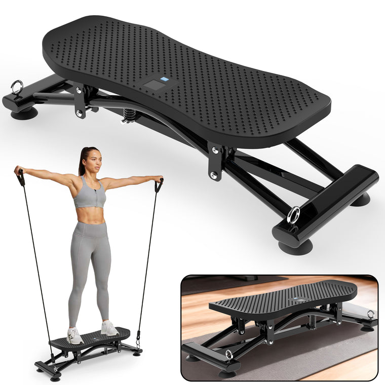 Sliding Ski Simulator With Resistance Bands