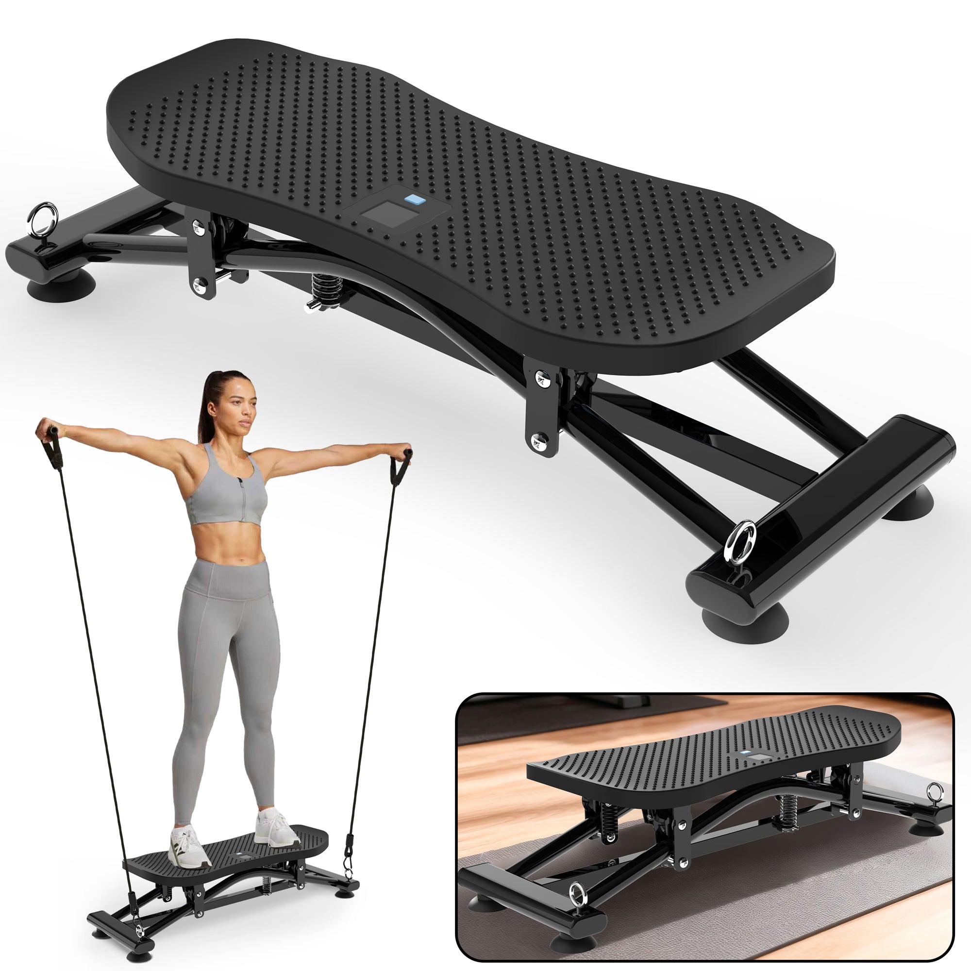 Sliding Ski Simulator With Resistance Bands