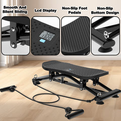 Sliding Ski Simulator With Resistance Bands
