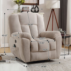 Power Lift Recliner Chair With Heat And Massage Recliner Chair For Living Room With Infinite Position And Side Pocket,USB Charge Port