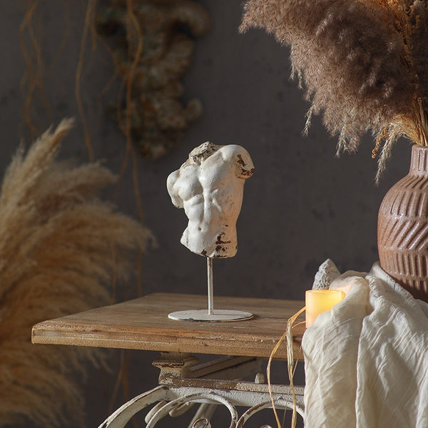 Creative Half-body Sculpture Plaster Figurine Home Decor