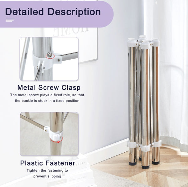Table Legs Only - Minimalist Silver Stainless Steel Folding Table Frame