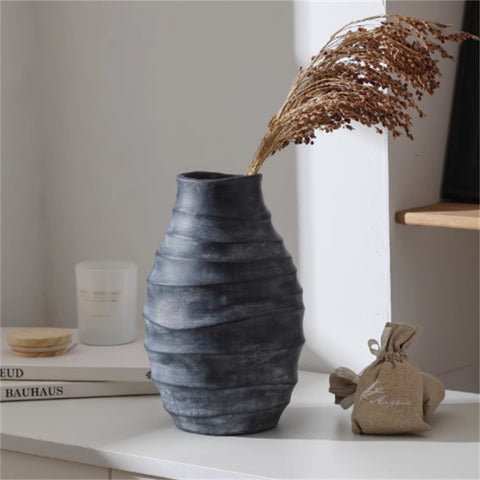 Wabi-sabi Style Ceramic Vase Zen Flower Arrangement