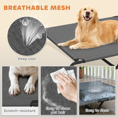 Elevated Dog Bed for Large Breeds Gray 60"L
