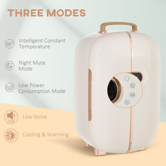 Portable Skincare Fridge With LED Display, 12L Mini Fridge For Beauty, Makeup And Cosmetics, Small Refrigerator Cooler For Bedroom, Home Office, Desktop, White