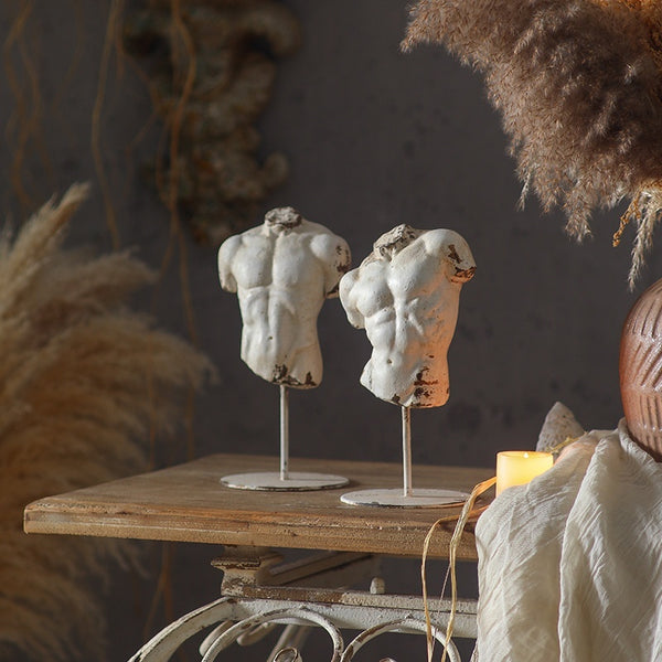 Creative Half-body Sculpture Plaster Figurine Home Decor