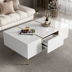 White High-gloss Coffee Table, Modern And Simple