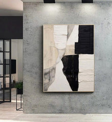 Handmade Oil Painting Canvas Wall Art Decoration Modern Abstract Black White Texture Minimalist For Home Decor Rolled Frameless Unstretched Painting