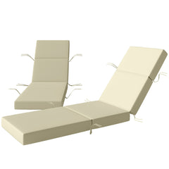 Set of 2 Chaise Lounge Cushion, 4" Thick Outdoor Lounge Chair Cushions