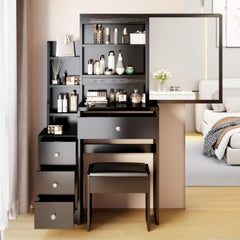 Cabinet Vanity Multi Layer High Capacity Storage, Practical Fashionable Dresser