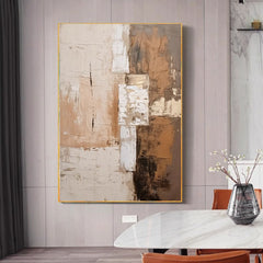 Large Abstract Handmade Painting Brown Textured Wall Art