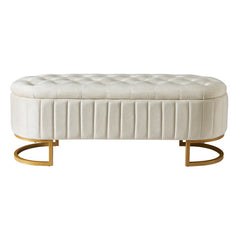 Elegant Fabric Velvet Storage Footstool
