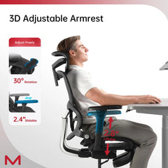 Ergonomic Office Chair With Footrest Home Office Chair With Soft Rubber Lumbar Support Tilt Mesh Computer Chair