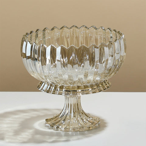 Light Luxury Dried Fruit Snack Plate Creative Glass Fruit Plate Decoration