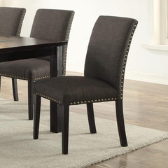 Dining Room Chairs Ash Black Polyfiber Set 2 Chairs Dining Room Furniture