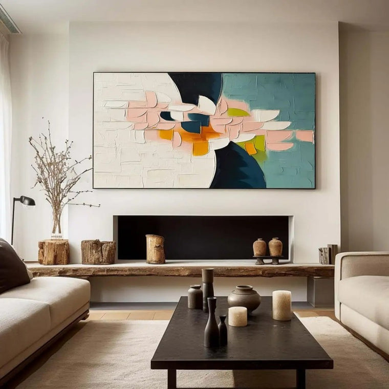 Handmade Oil Painting Canvas Wall Art Decoration 3D Color Palette Knife Thick Oil Flower Modern Abstract For Home Living Room Decor Rolled Frameless Unstretched Painting