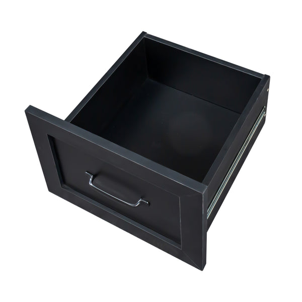 Home Office Computer Desk With Hutch, Antiqued Black Finish