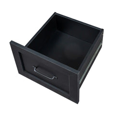 Home Office Computer Desk With Hutch, Antiqued Black Finish