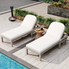 Premium Acacia Wood Patio Recliners With Arched Backrest