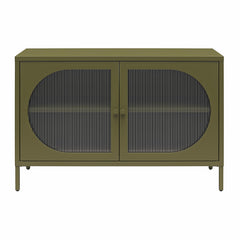 Luna Wide 2-Door Accent Cabinet With Fluted Glass