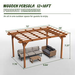 Wooden Patio Pergola Gazebo