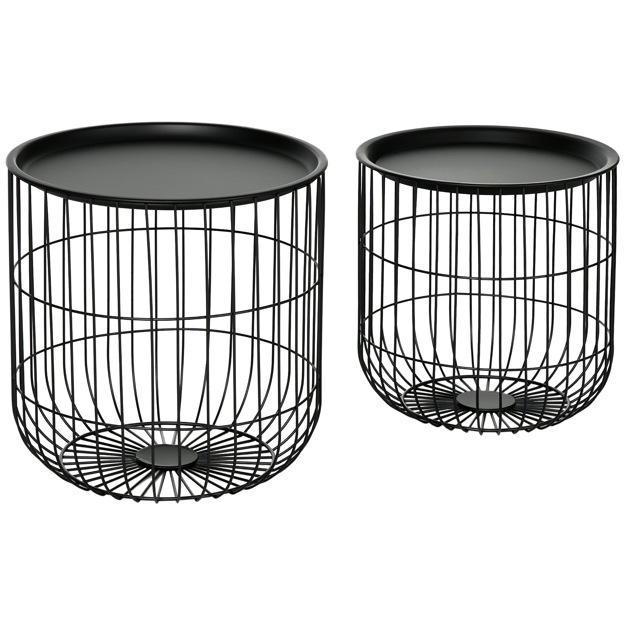 Tables with Steel Wired Basket Body and Removable Top