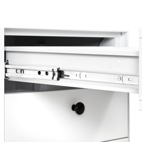 Modern Night Stand Storage Cabinet For Living Room Bedroom, Steel Cabinet With 3 Drawers,Bedside Furniture, Circular Handle