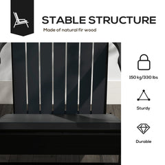 Modern Adirondack Chair With Cupholder Supports 330 Lbs For Patio Garden Lawn Black