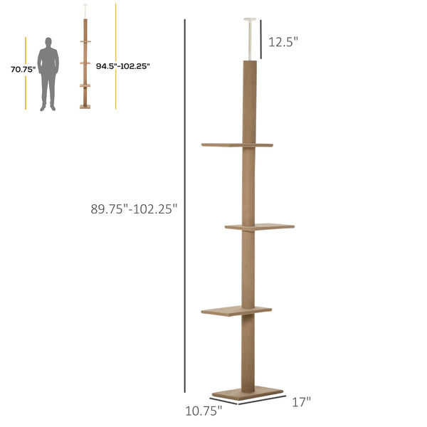 Floor-to-Ceiling Cat Tree Cat Climbing