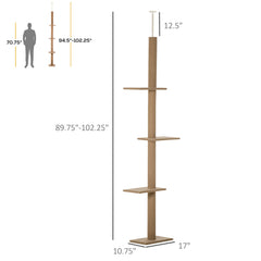 Floor-to-Ceiling Cat Tree Cat Climbing