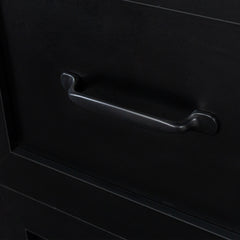 Home Office Computer Desk With Hutch, Antiqued Black Finish