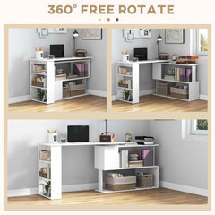 Home Office Desk L Shaped Corner Computer Desk With Storage Shelves