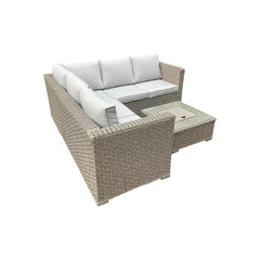 Patio Furniture Set, Waterproof Outdoor Furniture With Coffee Table,3 Seater For Porch Balcony, Brown