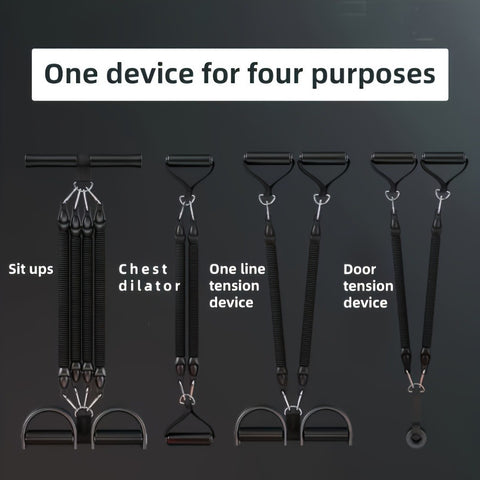 A Set Of Adjustable Resistance Tension Bands With Foot Pedals And Handles, High Resistance Level, Anti Fall, Suitable For Fitness Training, Body Stretching, And Abdominal Muscle Exercises