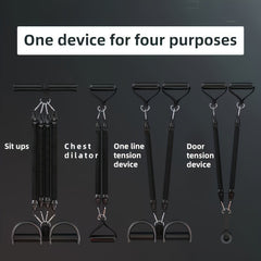 A Set Of Adjustable Resistance Tension Bands With Foot Pedals And Handles, High Resistance Level, Anti Fall, Suitable For Fitness Training, Body Stretching, And Abdominal Muscle Exercises