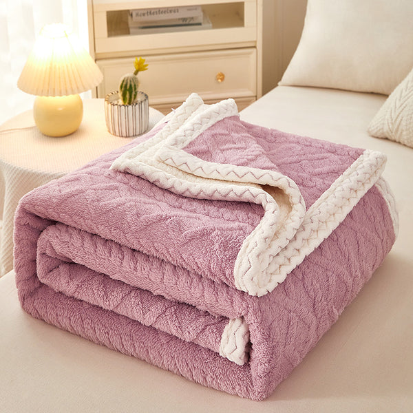 Double Thickened Warm Fleece Sofa Blanket