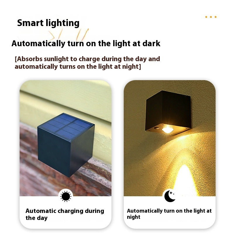 Outdoor Household Square Solar Atmosphere Wall Lamp