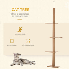 Floor-to-Ceiling Cat Tree Cat Climbing