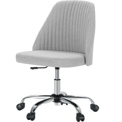 Modern Fabric Armless Adjustable Swivel Office Desk Chairs With Wheels
