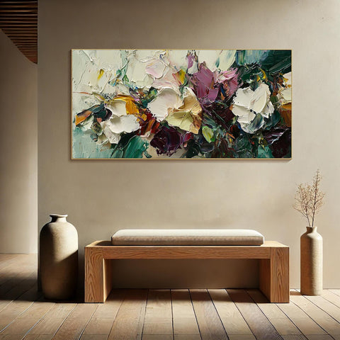 Handmade Flowers Fied Oil Painting Canvas Artwork Hand Painted Wall Art Knife Thick Decoration For Home Decor Rolled Frameless Unstretched Painting