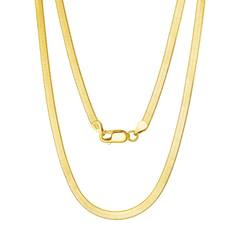 Sleek Elegant High Quality Gold Plated Herringbone Chain Necklace