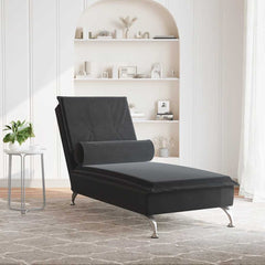 Massage Chaise Lounge with Neck Roll, Velvet