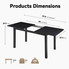 Modern Wooden Extendable  Dining Rom Table For 4-8