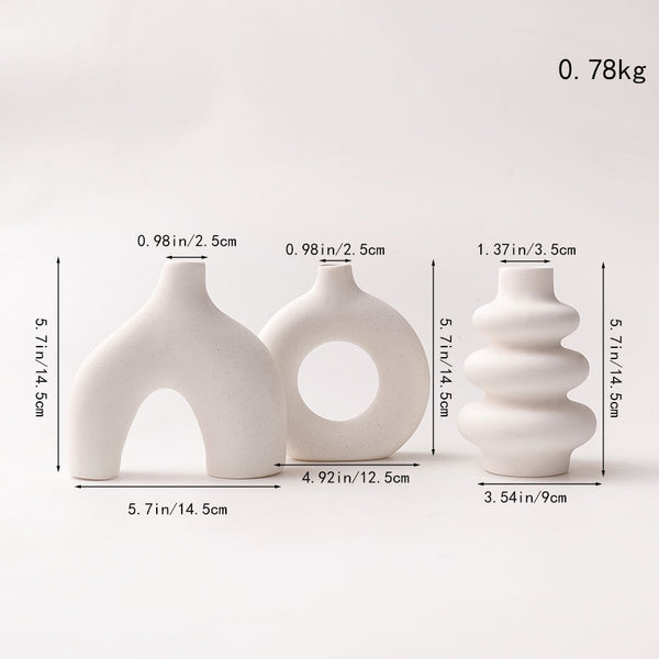 Nordic Creative Origami Vase Ins Style Dining Table Floriculture Living Room Decoration Hallway TV Wine Cabinet White Ceramic Vase
