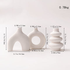 Nordic Creative Origami Vase Ins Style Dining Table Floriculture Living Room Decoration Hallway TV Wine Cabinet White Ceramic Vase