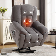 Power Lift Recliner Chair With Heat And Massage Recliner Chair For Living Room With Infinite Position And Side Pocket,USB Charge Port